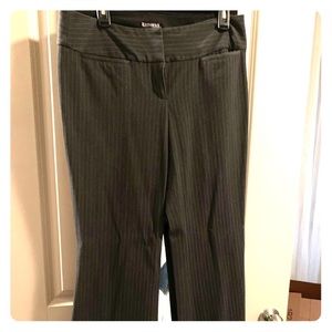 Dark gray, pinstripe Express slacks